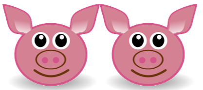 Two pig faces